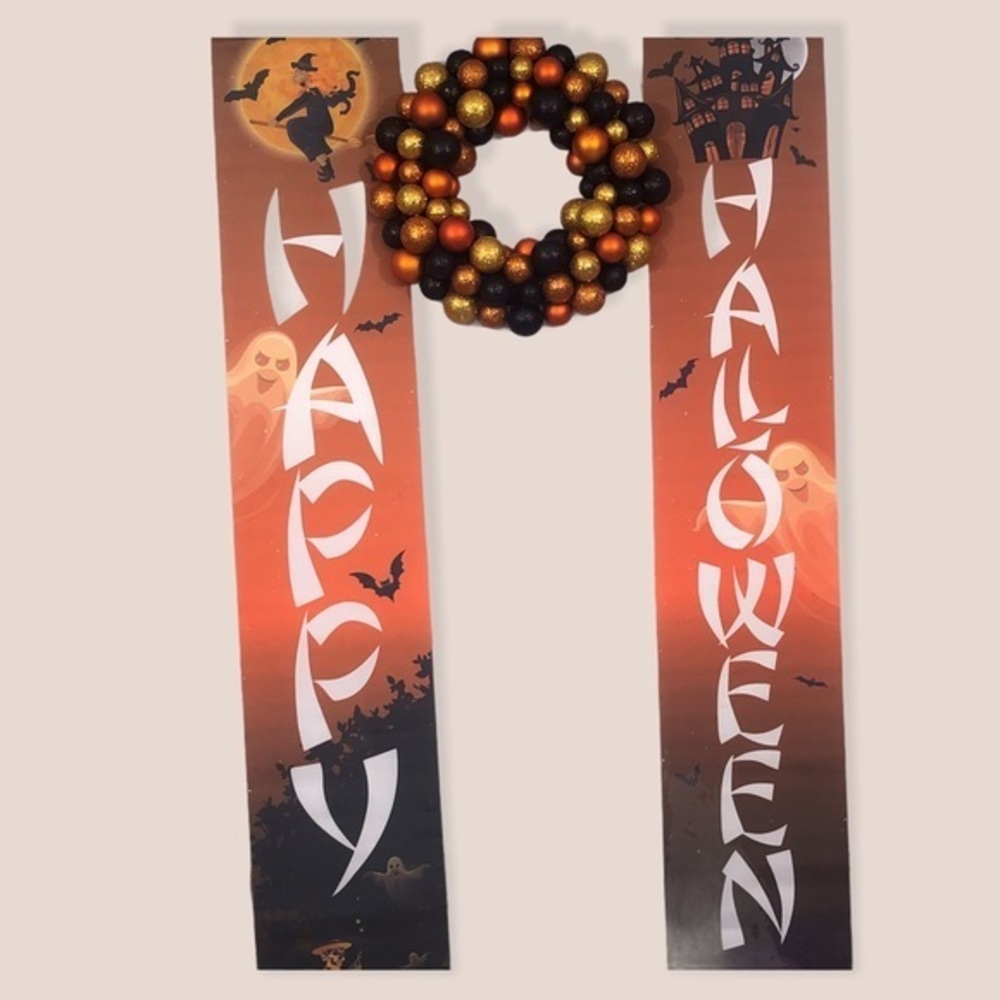 NWT HALLOWEEN HAPPY HALLOWEEN! DOOR SIGN BANNER